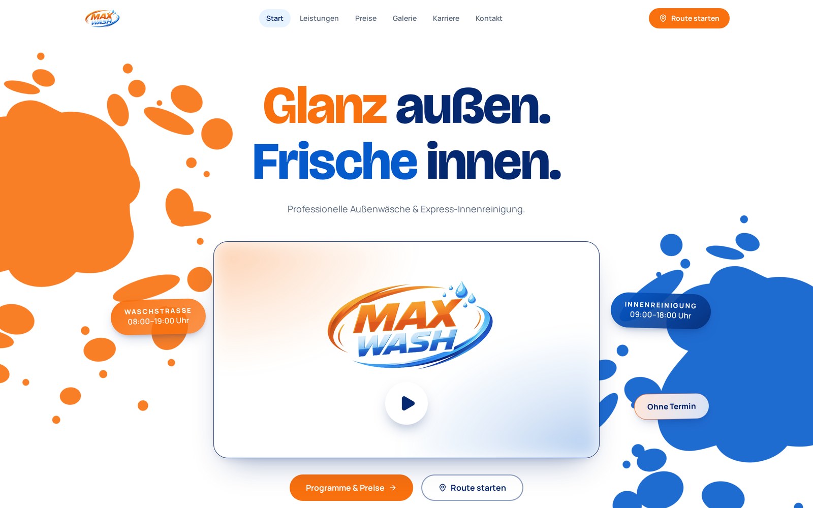 Startseite von MAX WASH