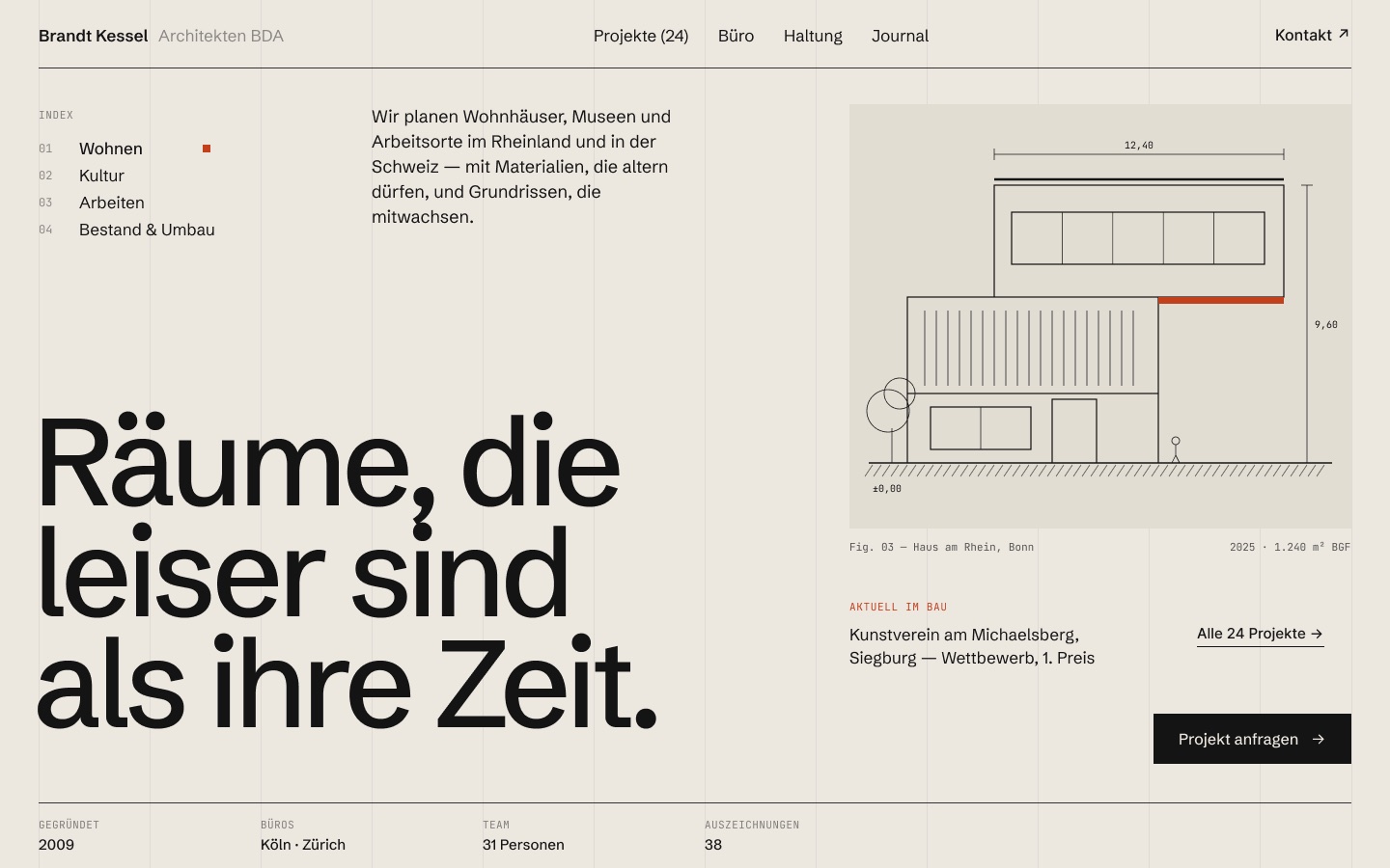 Startseite der Website Brandt Kessel